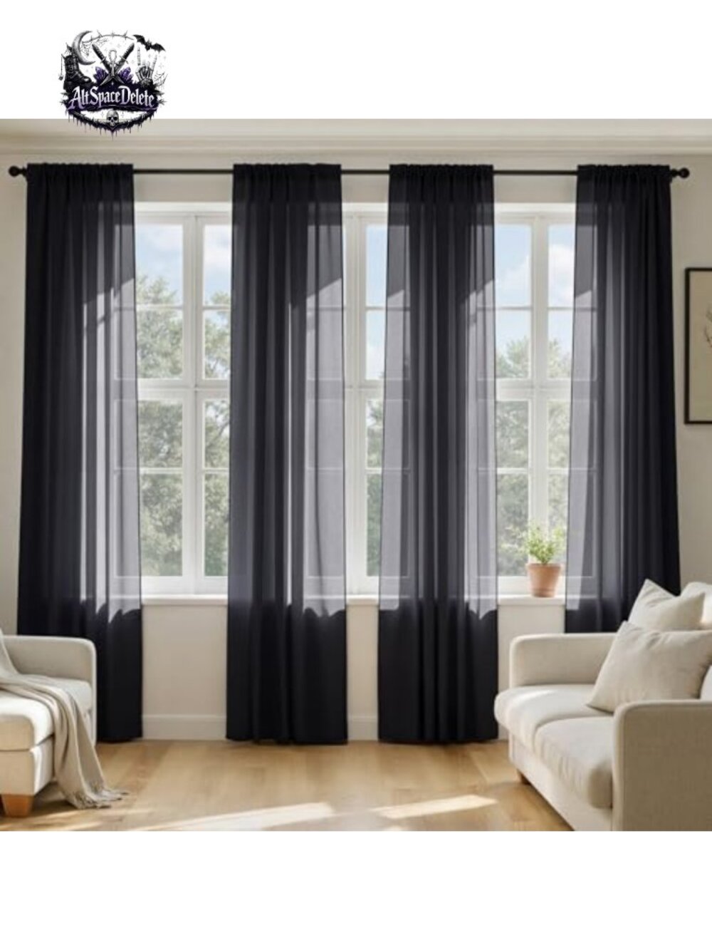 Sheer Curtain Panels 84 Inch Rod Pocket Polyester Set of 4